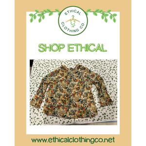 J. Jill Wheat Painterly Floral Button Down Blouse Size: Large/Petite